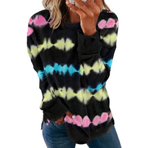Zecilbo Womens Fashion Tunic Top Tie Dye Printed Sweatshirt, Size Large
